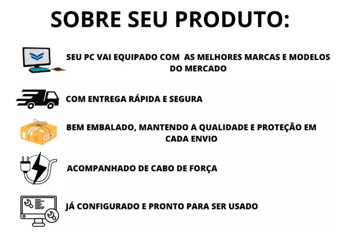 Computador Cpu Pc Torre Core I5 3° 8gb Ssd 240gb Com Nf - Image 3