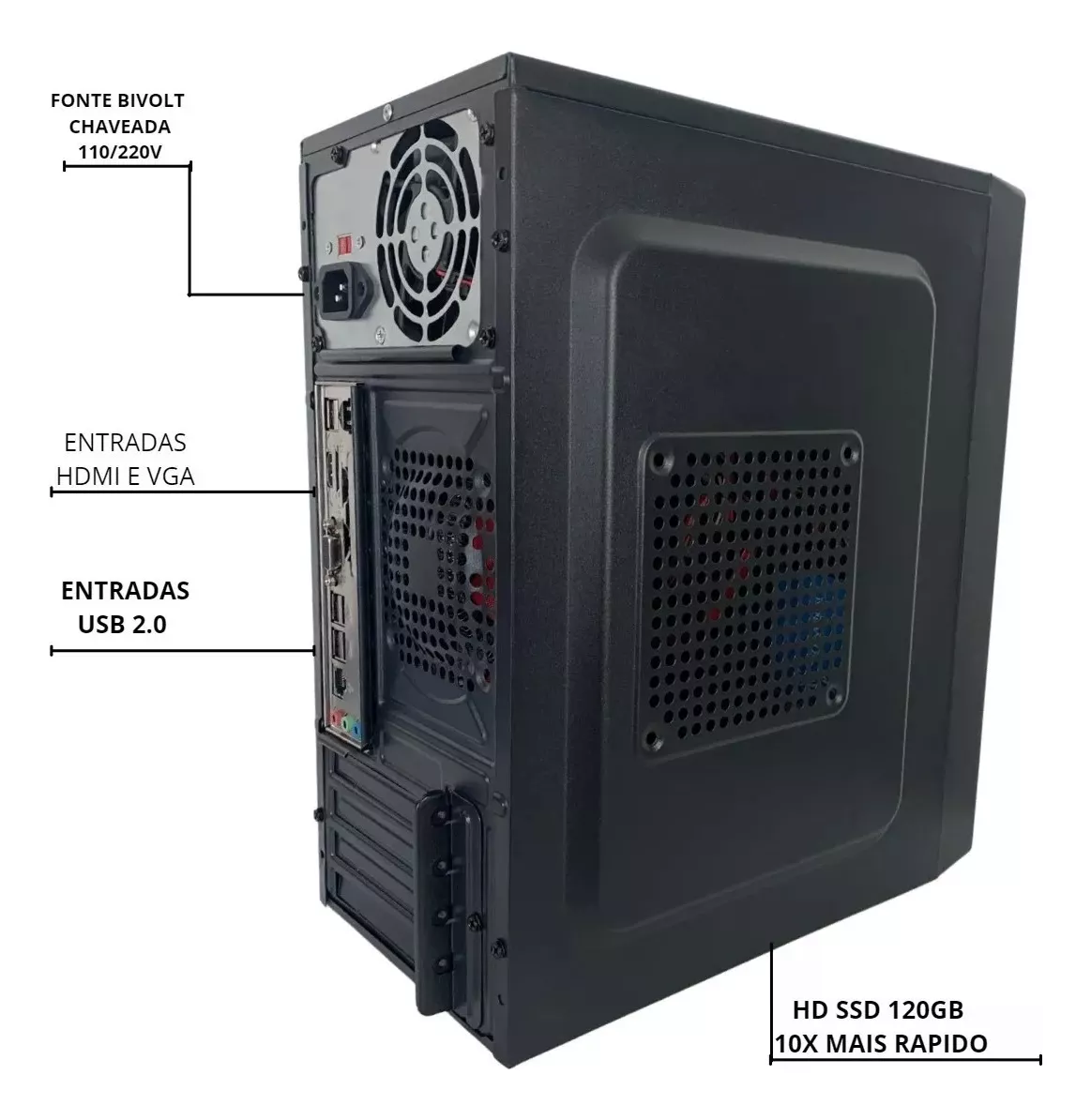 Computador Simples Barato Core I3-2a , 8gb, Ssd 120gb + Wifi - Image 2